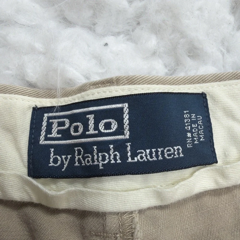 VTG Polo Ralph Lauren Chino‎ Pants 38 38x29 Beige Classic Straight Leg 90s Retro